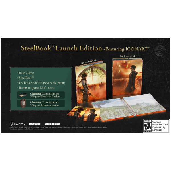 Alternative view of Attack on Titan 3 Steelbook Launch Edition (Featuring ICONART) (Game-Key Card) - Switch 2 PREORDER - ESTIMATED SHIP DATE DEC 10 2026