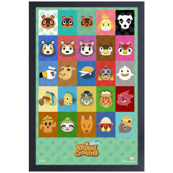Animal Crossing New Horizons Character Icons 11" X 17" Framed Print