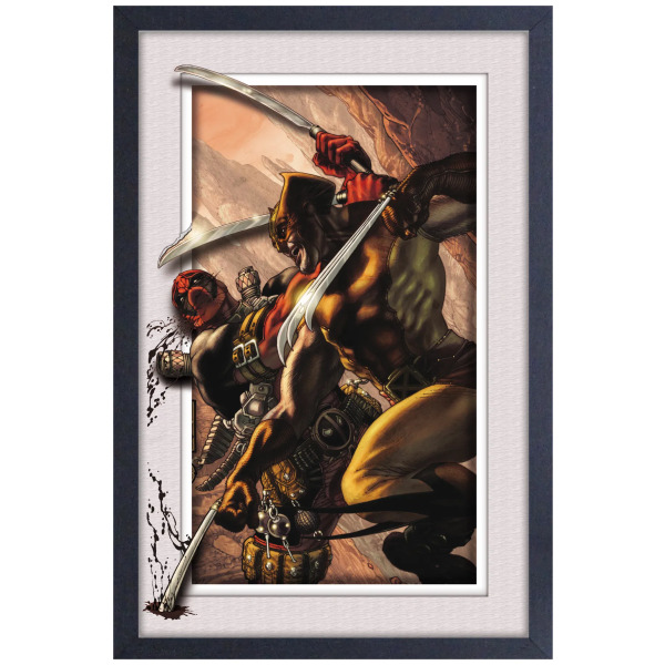 Bloody Fight Deadpool 11"x17" Faux Matte Framed Print
