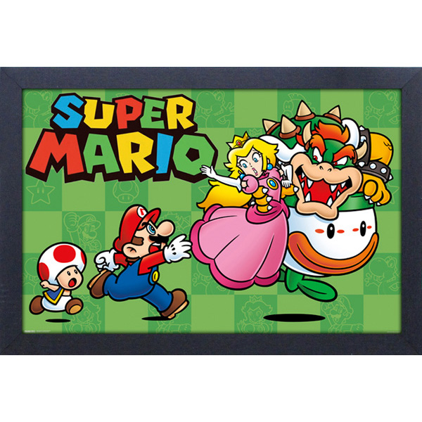 Super Mario Bowser Kidnapping Peach Chase 11"X17" Framed Print[Pyramid America]