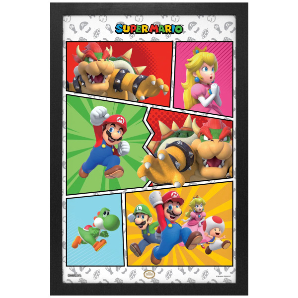 Comic Style Super Mario 11"X17" Framed Print