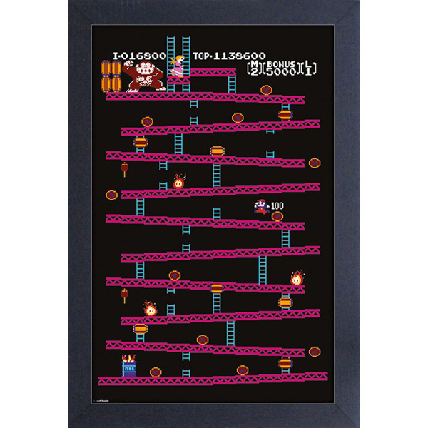 Donkey Kong Level 1 11"X17" Framed Print [Pyramid America]