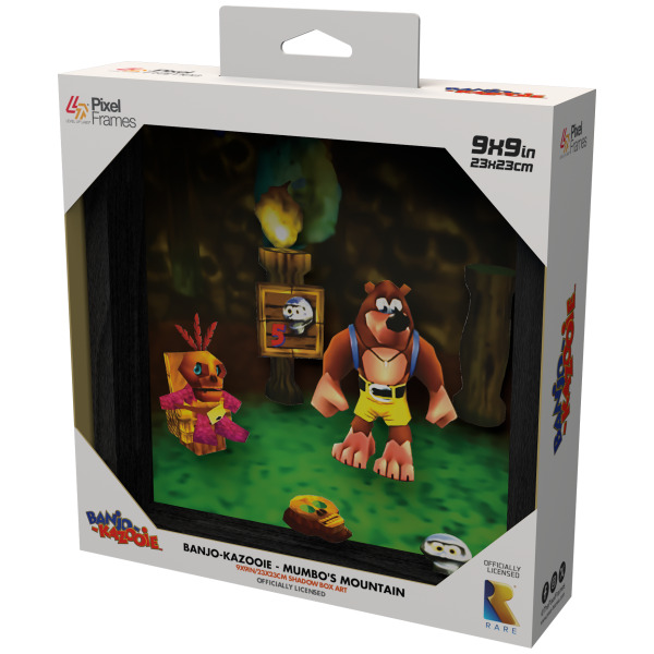 Alternative view of Banjo-Kazooie: Mumbo's Mountain 9"X9" Pixel Frame 3D Pixel Box Art