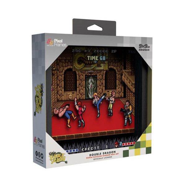 Double Dragon NES 9"X9" Pixel Frame 3D Pixel Box Art