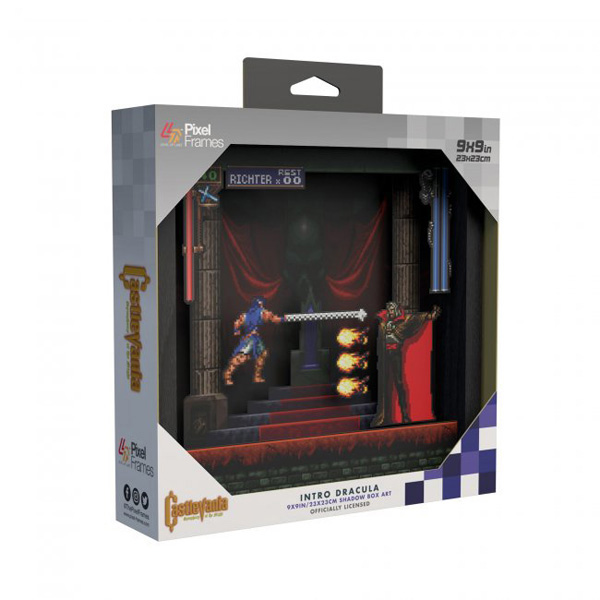 Castlevania Symphony of the Night Intro Dracula 9"X9"Pixel Frame 3D Pixel Boxart