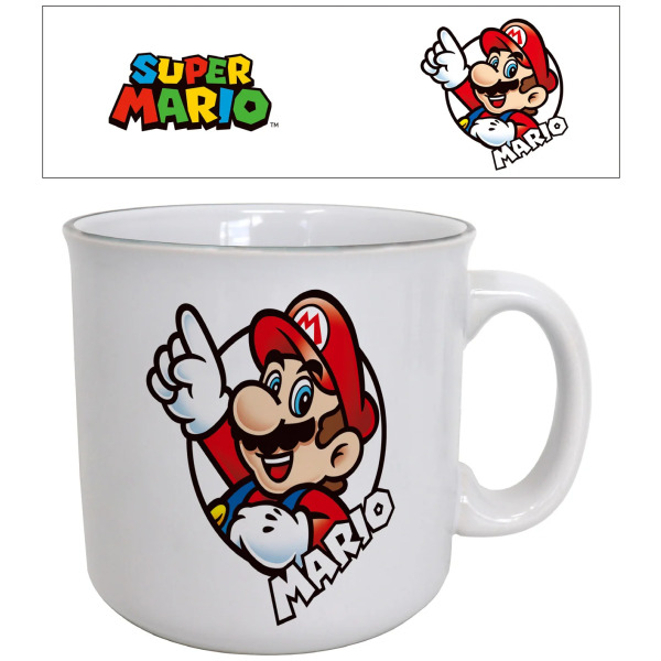 Super Mario Mario Circle Name Ceramic Mug 20Oz - - PNP Games