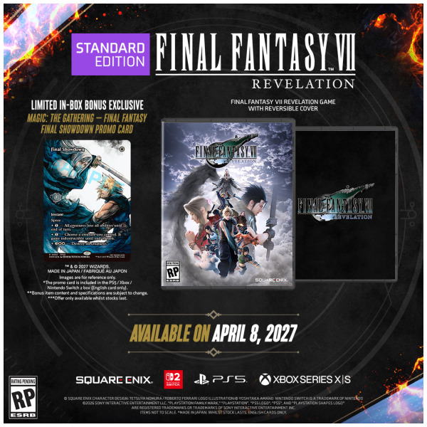 Alternative view of Final Fantasy VII Revelation (With Exclusive Magic The Gathing FF Promo Card) - PlayStation 5 PS5 PREORDER - ESTIMATED SHIP DATE APR 8 2027