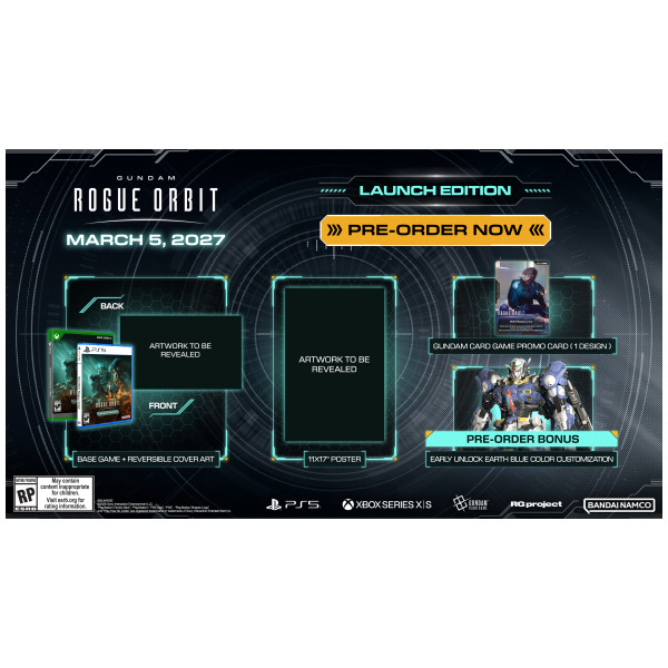 Alternative view of Gundam Rogue Orbit Launch Edition - PlayStation 5 PS5 PREORDER - ESTIMATED SHIP DATE MAR 5 2027