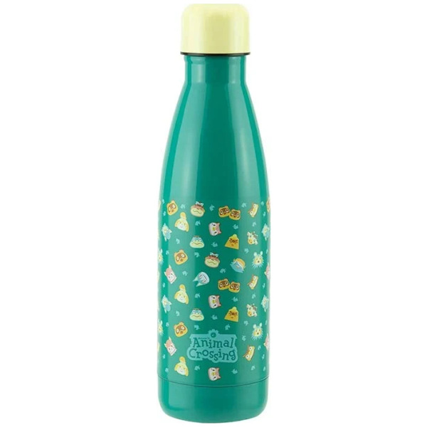 Animal Crossing Faces Green Metal 15 Fl Oz Water Bottle [Paladone