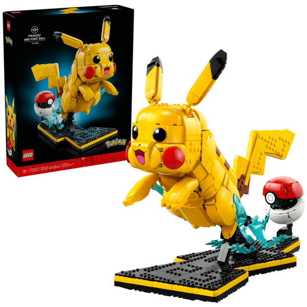Alternative view of Pokemon Pikachu and Poke Ball LEGO Set (72152)