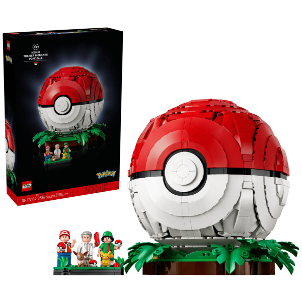 Alternative view of Pokemon Iconic Trainer Moments Poke Ball LEGO Set (72154)