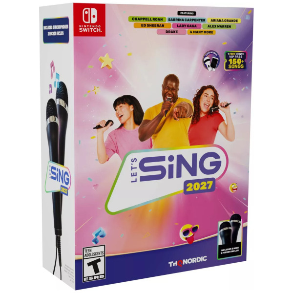 Lets Sing 2027 + 2 Microphones Bundle - Switch PREORDER - ESTIMATED SHIP DATE NOV 3 2026