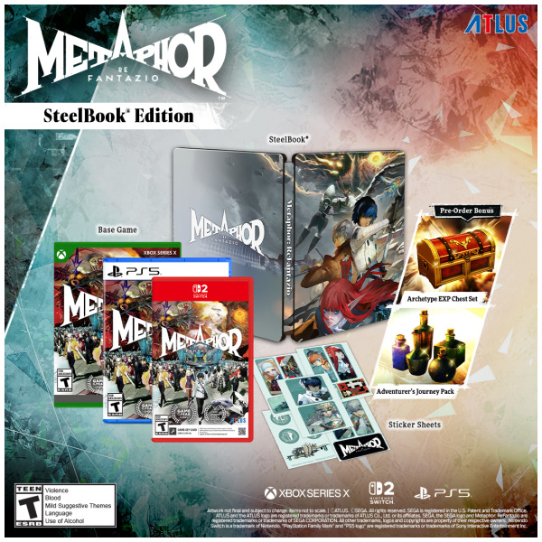 Metaphor ReFantazio SteelBook Edition (Game-Key Card) - Switch 2 PREORDER - ESTIMATED SHIP DATE NOV 12 2026