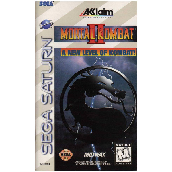 1996 Mortal Kombat 2 outlet Sega Saturn Video Game Disc No Manual/Front Cover See Pics!