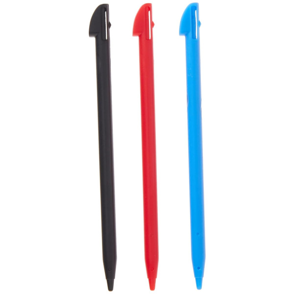 Alternative view of 3DS XL Red, Blue & Black Stylus 3 Pack Set [Tomee]