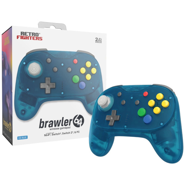 Brawler64 N64 Pro Series Wireless Controller Ice Blue for N64/Switch/Switch 2/PC PREORDER - ESTIMATED SHIP DATE JUN 30 2026