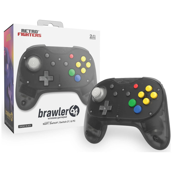 Brawler64 N64 Pro Series Wireless Controller Smoke N64/Switch/Switch 2/PC PREORDER - ESTIMATED SHIP DATE JUN 30 2026