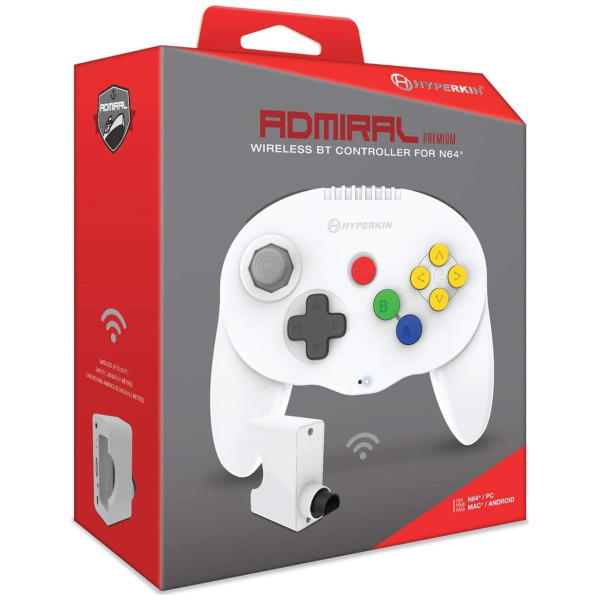 Alternative view of "Admiral" White Premium N64 Wireless Bluetooth Controller [Hyperkin]