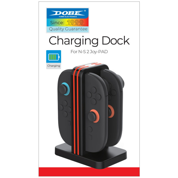 4-Port Standing Charging Dock Black for Joycon 2 Switch 2