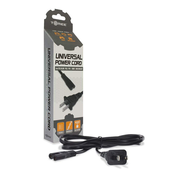 PS4/PS3 Slim/PS2/PS1/Xbox/Dreamcast AC Power Cable [Tomee]