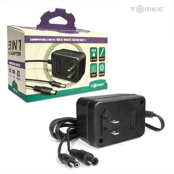 3 in 1 Nintendo, Super Nintendo and Genesis Universal AC Power Adapter [Tomee]