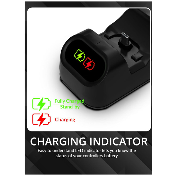 Alternative view of Black Duo-Charge Type C Controller Dock PS5/Xbox Sx/NSW