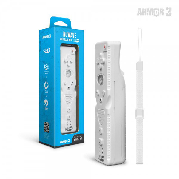 "Nuwave" Nu+ White Wiimote Wii/Wiiu Controller [Armor3]