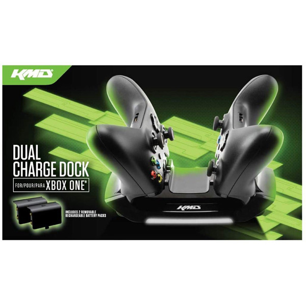 Xbox One Black Dual Controller Charge Dock [KMD] - CLEARANCE OPEN BOX - READ DESCRIPTION