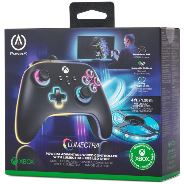 RGB LED Strip Black Advantage Lumectra Wired Controller for Xbox Series ...