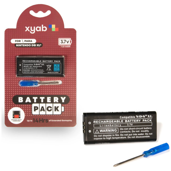 750 mAh 3.7 Volt Rechargeable Battery Replacement for DSi XL System - CLEARANCE OPEN BOX - READ DESCRIPTION