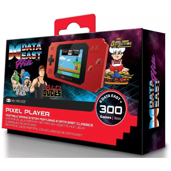 Data East Classics Pixel Player Red Portable Gaming System(300 Pre-loaded Games)