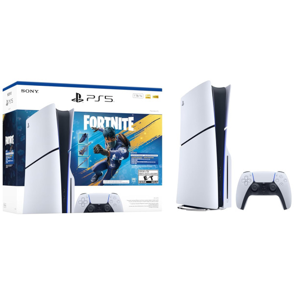 Alternative view of 1TB PlayStation 5 Slim Standard Console Fortnite Flowering Chaos Bundle
