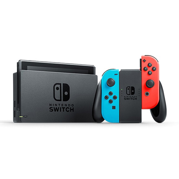 Nintendo Switch System Neon Blue Red Joy Con Used (2019 Version